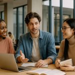 Students attending virtual classes and accessing GU Cloud Portal on laptops