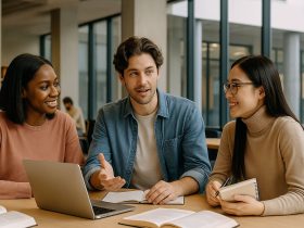 Students attending virtual classes and accessing GU Cloud Portal on laptops
