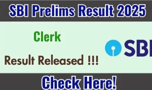 sbi clerk prelims result 2025