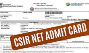 csir net admit card